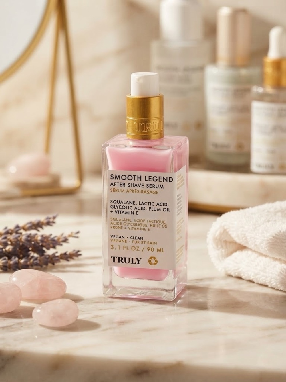 TRULY Smooth Legend After Shave Serum — Pink & Gold